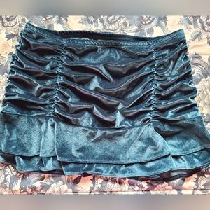 NWOT Wild Fable Blue Velvet Ruched Miniskirt Size XXL Plus